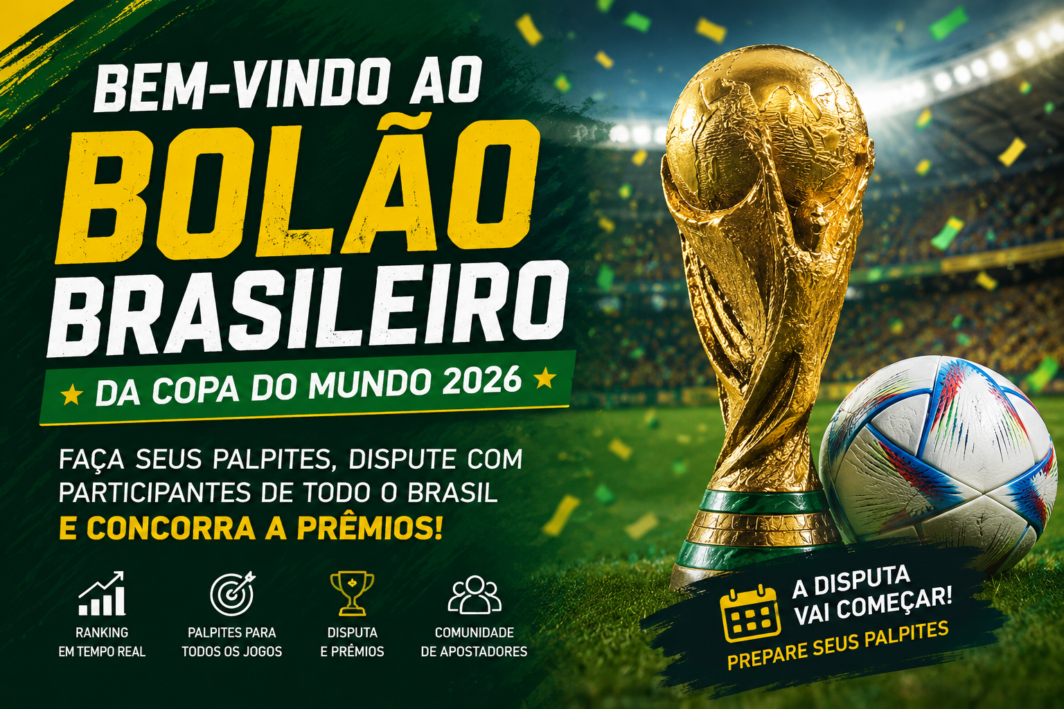 Bem-vindo ao Bolão Brasileiro da Copa do Mundo 2026